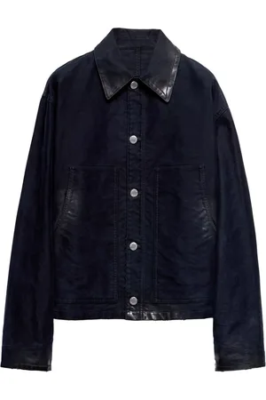 Prada Leather-effect moleskin blouson jacket