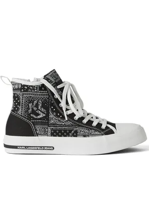 Karl Lagerfeld Vulc bandana-print high-top sneakers