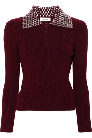 Sandro Embellished knitted top