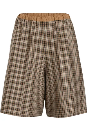 Patou Houndstooth-pattern longline shorts