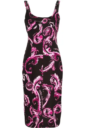 VERSACE Chromo Couture-print midi dress