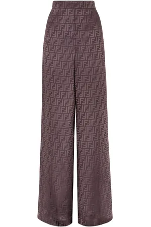Fendi Monogram jacquard silk trousers