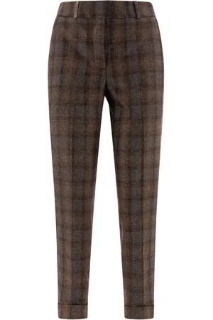 PESERICO SIGN Check-print trousers