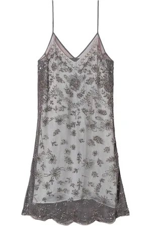 Twin-Set Embroidered tulle mini dress