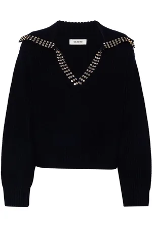 Sandro Crystal-embellished wool jumper