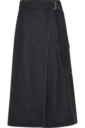Brunello Cucinelli Wrap-design midi skirt
