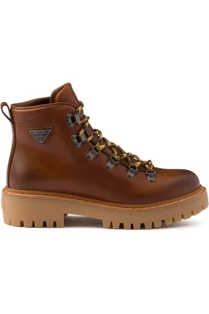 Prada Laced leather ankle boots