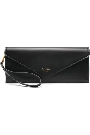 Twin-Set Logo-print leather clutch bag