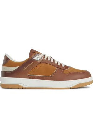 santoni Panelled leather sneakers
