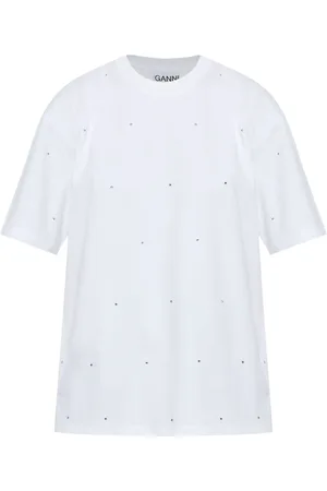 Ganni Crystal-embellished T-shirt