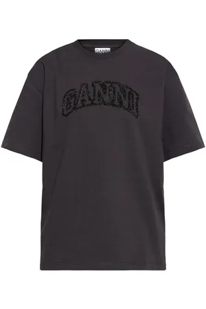 Ganni Logo-embroidered T-shirt