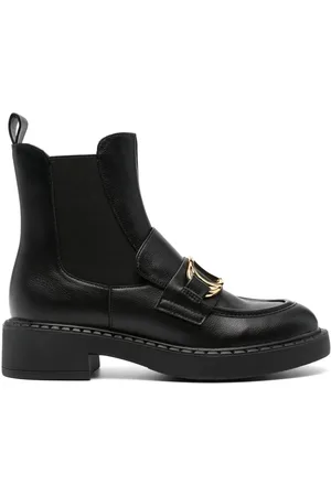 Twin-Set 40mm logo-plaque ankle boots