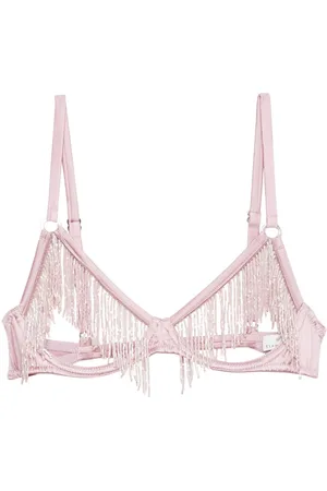 FLEUR DU MAL Beaded fringe ouvert bra
