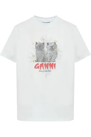 Ganni Cats-print T-shirt