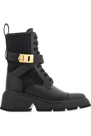 Salvatore Ferragamo Monogram combat boots
