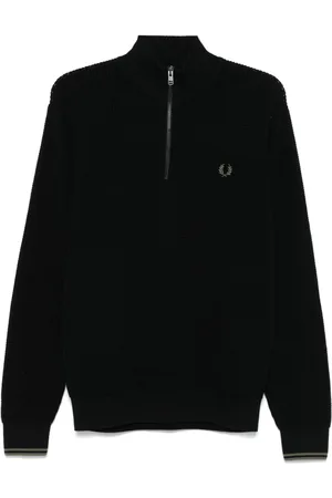Fred Perry Waffle-stitch half-zip sweater