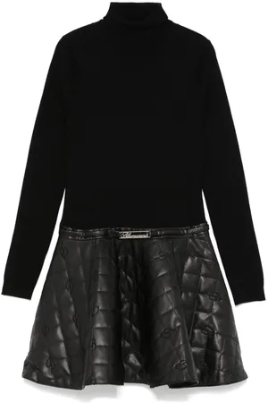 MISS BLUMARINE Faux-leather dress
