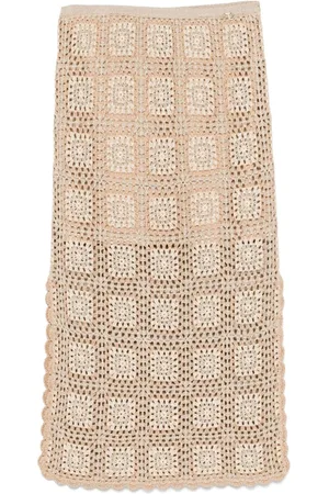 Twin-Set Lurex crochet midi skirt