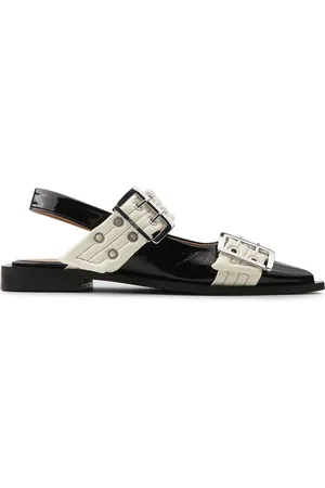 Ganni Buckle-detail ballet flats