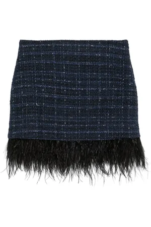 Twin-Set Feather-trim mini skirt