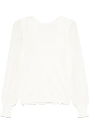 Twin-Set Dual-use lace-sleeves sweater