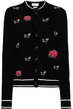 Thom Browne Hector And Rose embroidered wool cardigan