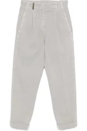 PESERICO SIGN Tapered gabardine trousers