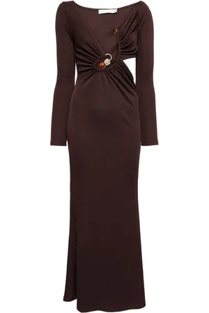 CHRISTOPHER ESBER Spiral Crystal long-sleeved dress