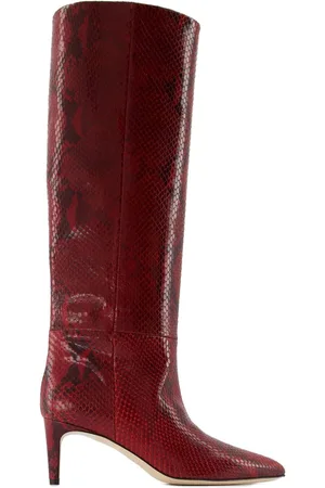 PARIS TEXAS Snakeskin-effect knee-high boots