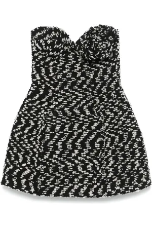 GIUSEPPE DI MORABITO Floral-appliqué bouclé mini dress