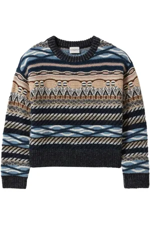 Claudie Pierlot Crew-neck instarsia-knitted jumper