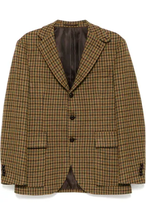 MAN ON THE BOON. Gingham checked single-breasted blazer