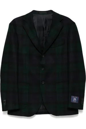 MAN ON THE BOON. Plaid single-breasted blazer