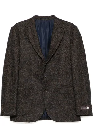 MAN ON THE BOON. Herringbone single-breasted blazer