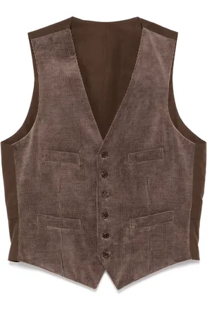 MAN ON THE BOON. Corduroy V-neck vest