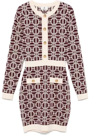 Elisabetta Franchi Monogram-jacquard mini dress