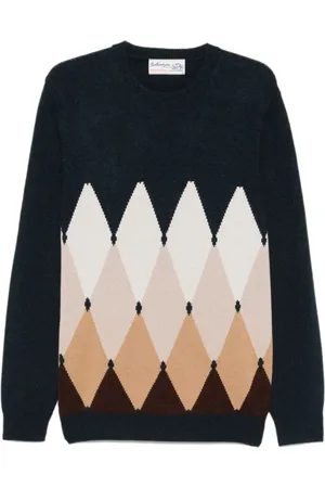 BALLANTYNE Argyle-intarsia sweater