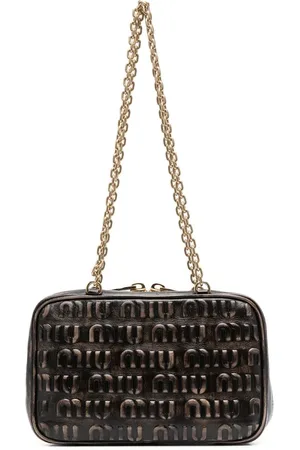 Miu Miu Logo-embossed leather shoulder bag