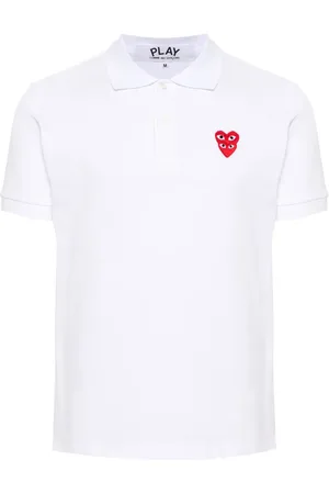 Comme des Garçons Heart-patch cotton polo shirt