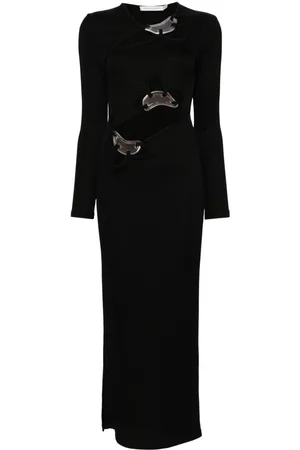 CHRISTOPHER ESBER Looped moodstone long-sleeved dress