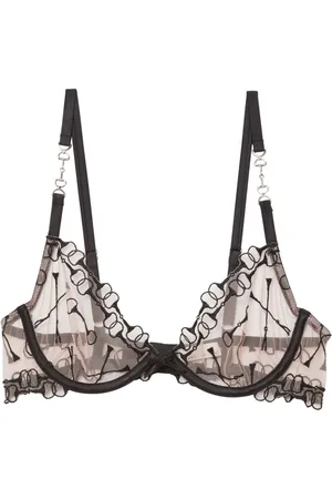 FLEUR DU MAL Equestrian-embroidered demi bra