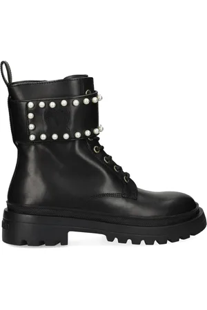 Moschino Faux-pearl combat boots