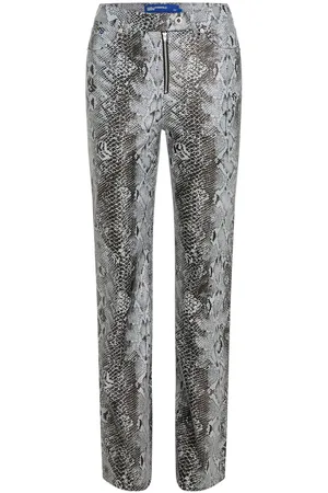 Karl Lagerfeld Snake-print faux-leather trousers