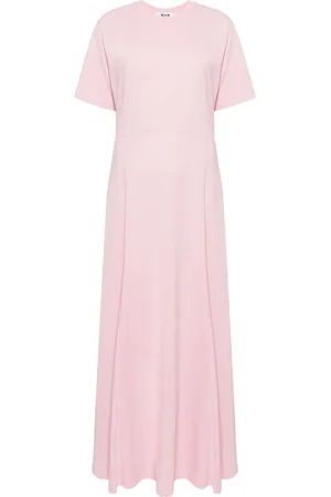 Msgm Embroidered cotton maxi dress