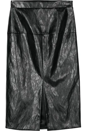 FEDERICA TOSI Faux-leather midi skirt