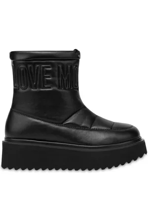 Moschino Logo-embroidered flatform boots