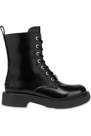 Moschino Lace up leather boots