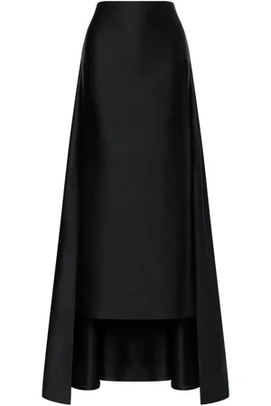 Serafini Layered satin maxi skirt