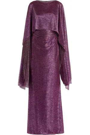 TALBOT RUNHOF Cape-design maxi dress