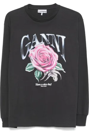 Ganni Rose-prin T-shirt